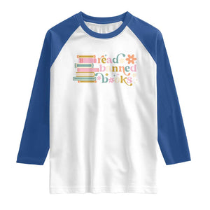 Vintage Read Banned Books Raglan Shirt TS10 White Royal Print Your Wear