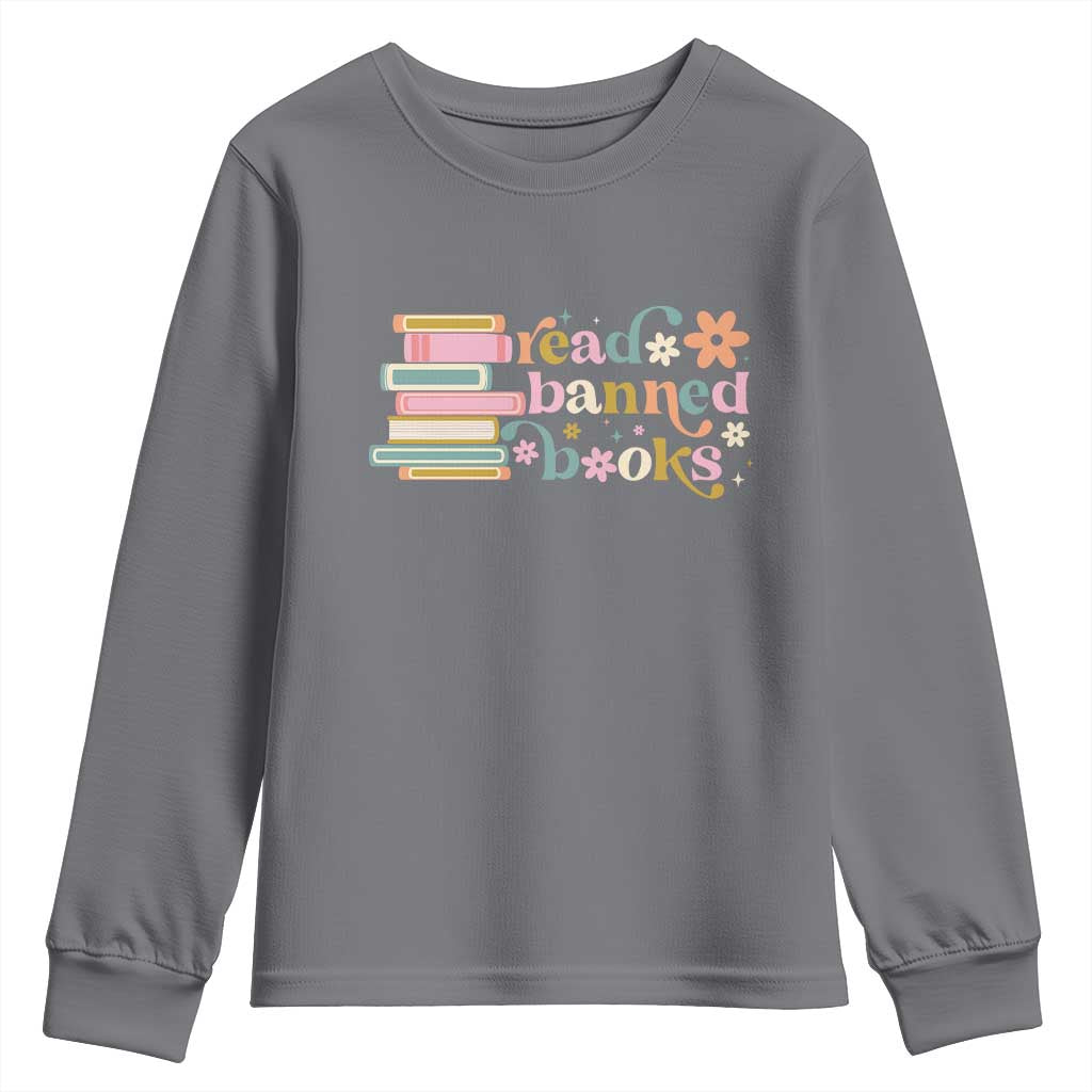 Vintage Read Banned Books Youth Sweatshirt TS10 Charcoal Print Your Wear