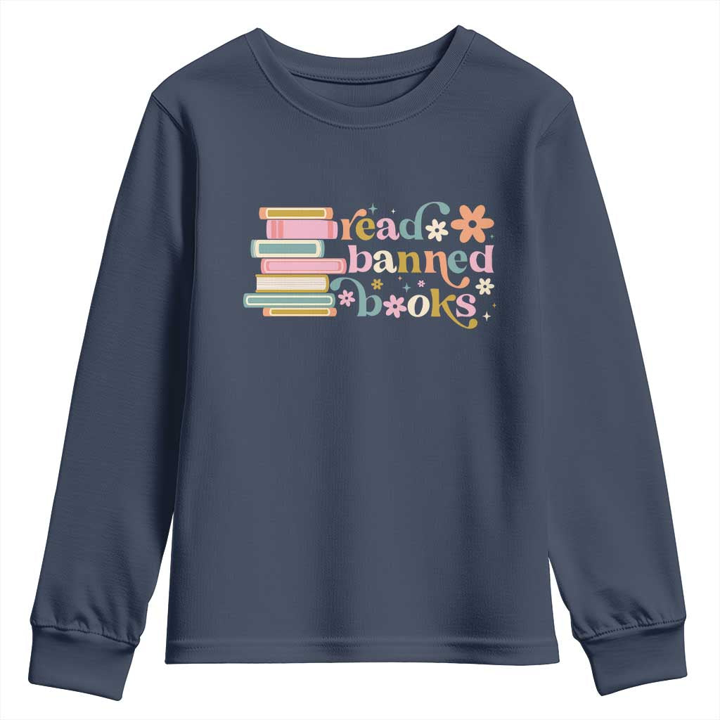 Vintage Read Banned Books Youth Sweatshirt TS10 Navy Print Your Wear