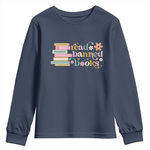 Vintage Read Banned Books Youth Sweatshirt TS10 Navy Print Your Wear
