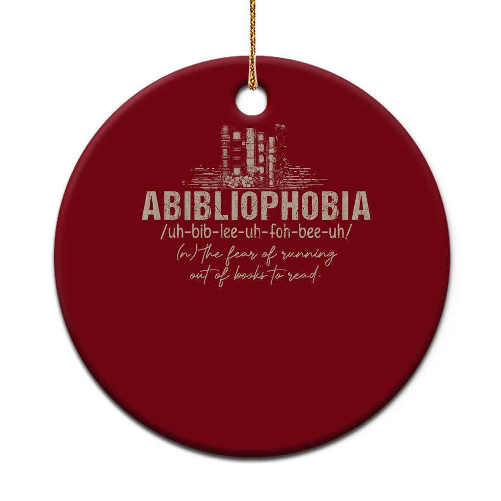 Abibliophobia Ceramic Ornament Funny Reading Bookworm Book Lover Reader Gift TS10 1pc Red Print Your Wear