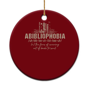 Abibliophobia Ceramic Ornament Funny Reading Bookworm Book Lover Reader Gift TS10 1pc Red Print Your Wear