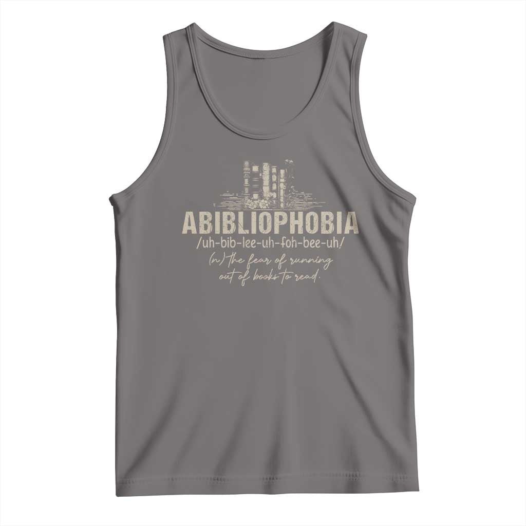 Abibliophobia Tank Top Funny Reading Bookworm Book Lover Reader Gift TS10 Deep Heather Print Your Wear