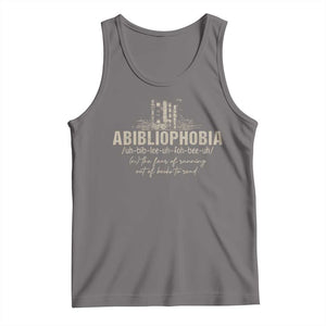 Abibliophobia Tank Top Funny Reading Bookworm Book Lover Reader Gift TS10 Deep Heather Print Your Wear