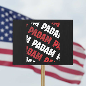 Pride Month Protest Sign Padam Padam Heartbeat LGBTQ TS10 Horizontal 18" × 24" Black Print Your Wear