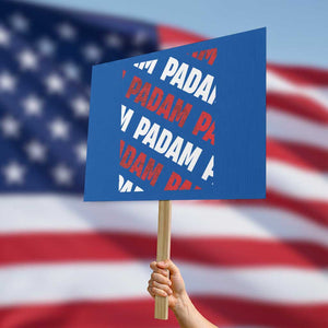 Pride Month Protest Sign Padam Padam Heartbeat LGBTQ TS10 Horizontal 18" × 24" Blue Print Your Wear