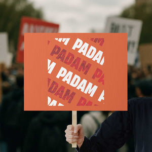 Pride Month Protest Sign Padam Padam Heartbeat LGBTQ TS10 Horizontal 18" × 24" Orange Print Your Wear