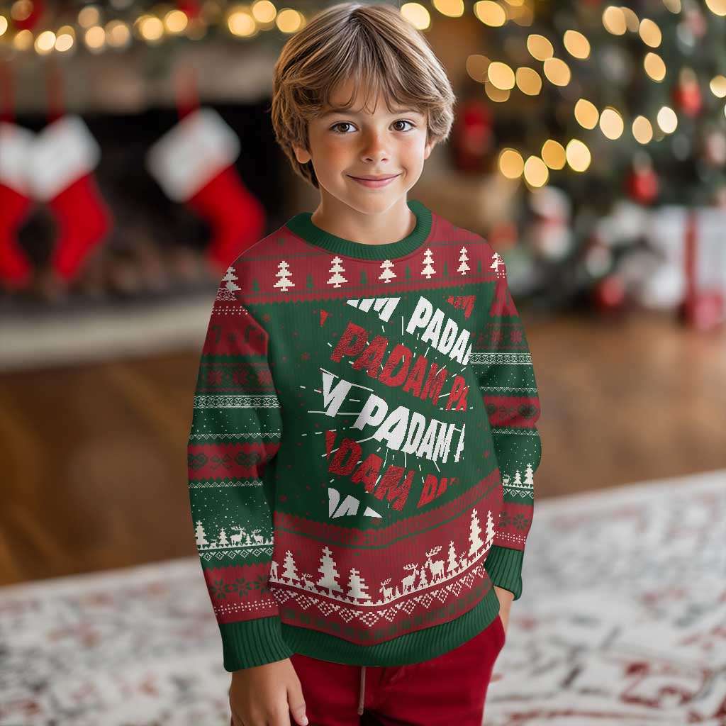 Pride Month Knit Sweatshirt Padam Padam Heartbeat LGBTQ TS10 Christmas Print Your Wear
