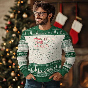 Protect The Dolls Knit Sweatshirt Pride Month TS10 Green Print Your Wear