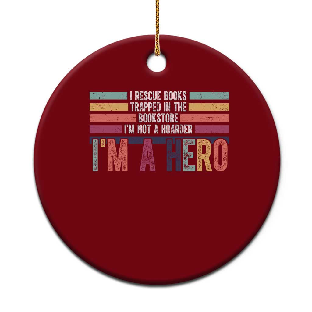 Book Lover Ceramic Ornament I Rescue Books TS10 1pc Red Print Your Wear