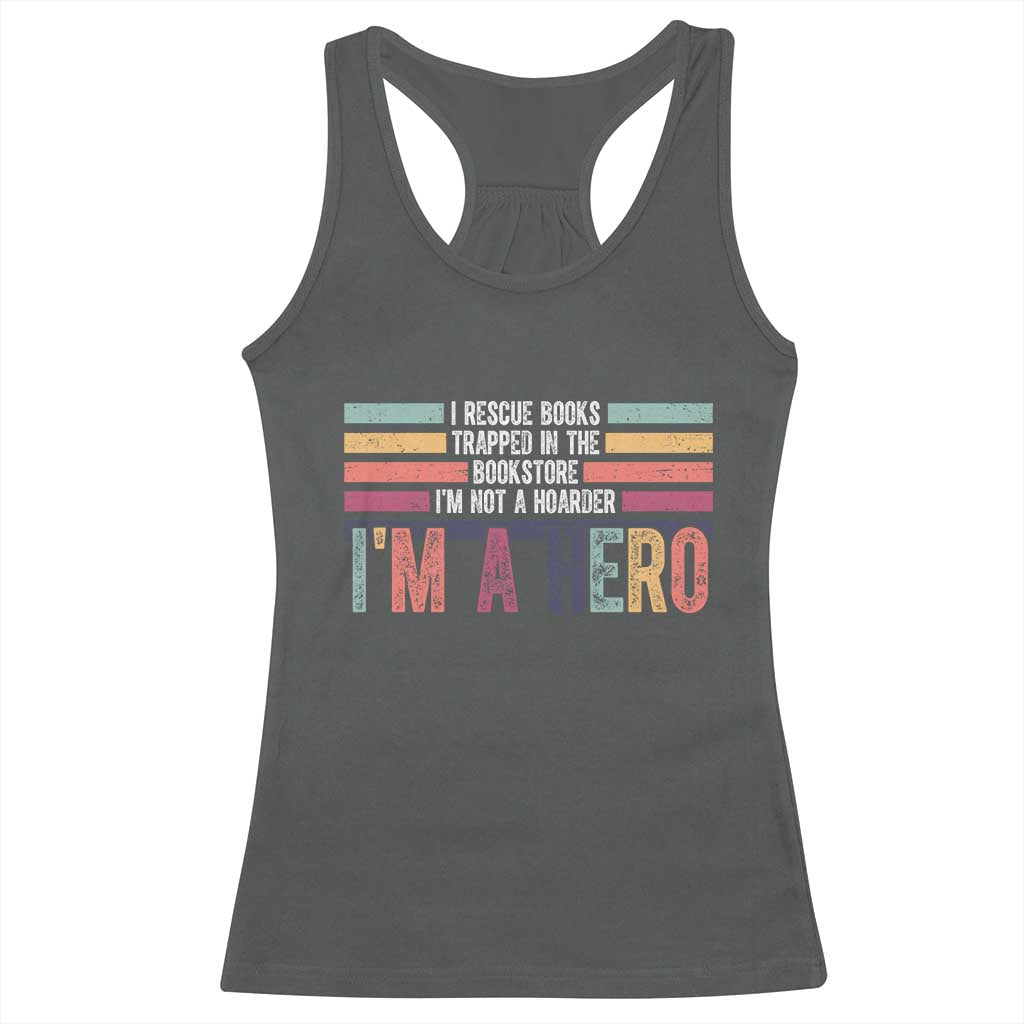 Book Lover Racerback Tank Top I Rescue Books TS10 Dark Heather Print Your Wear