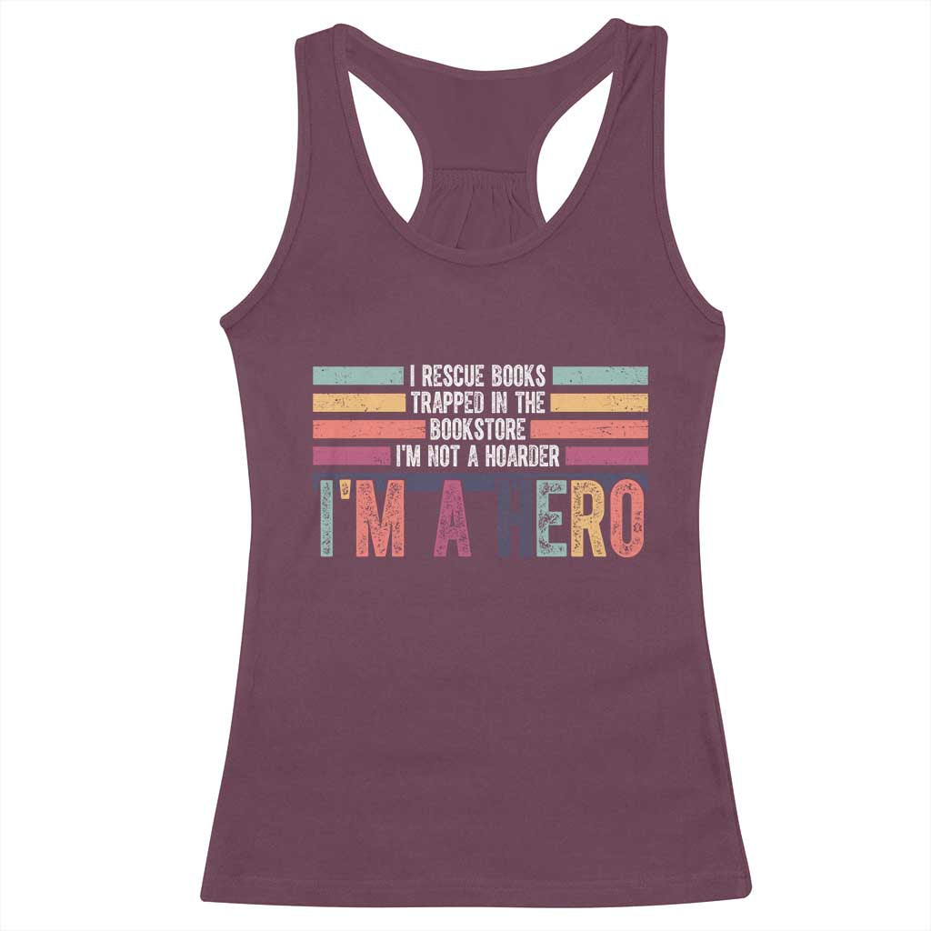 Book Lover Racerback Tank Top I Rescue Books TS10 Maroon Print Your Wear