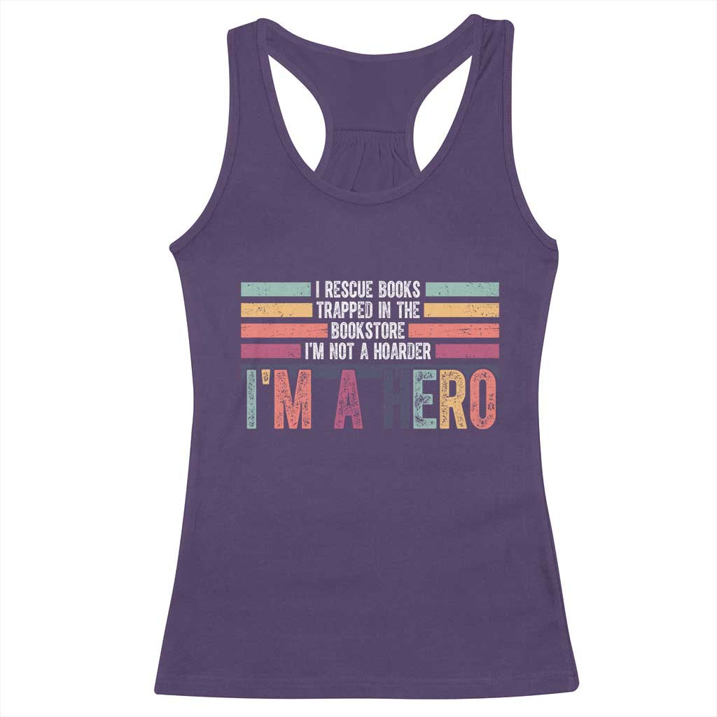 Book Lover Racerback Tank Top I Rescue Books TS10 Purple Print Your Wear