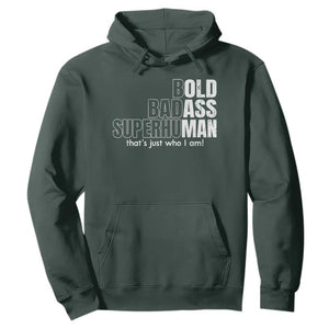 Funny Bald Dad Hoodie Old Man Saying Gag Gift Fathers Day TS10 Dark Forest Green Print Your Wear