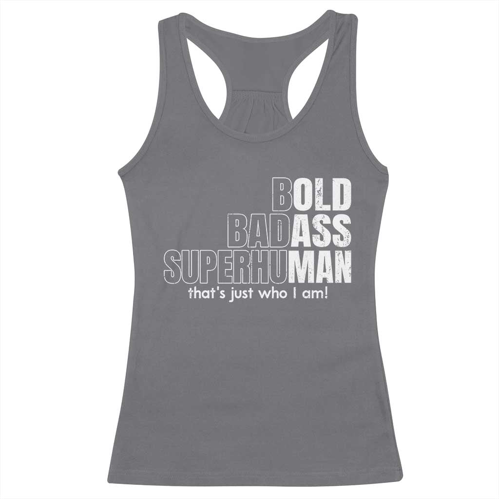 Funny Bald Dad Racerback Tank Top Old Man Saying Gag Gift Fathers Day TS10 Charcoal Print Your Wear