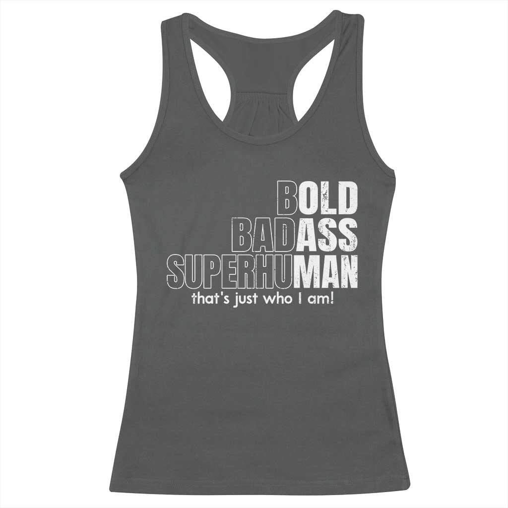 Funny Bald Dad Racerback Tank Top Old Man Saying Gag Gift Fathers Day TS10 Dark Heather Print Your Wear