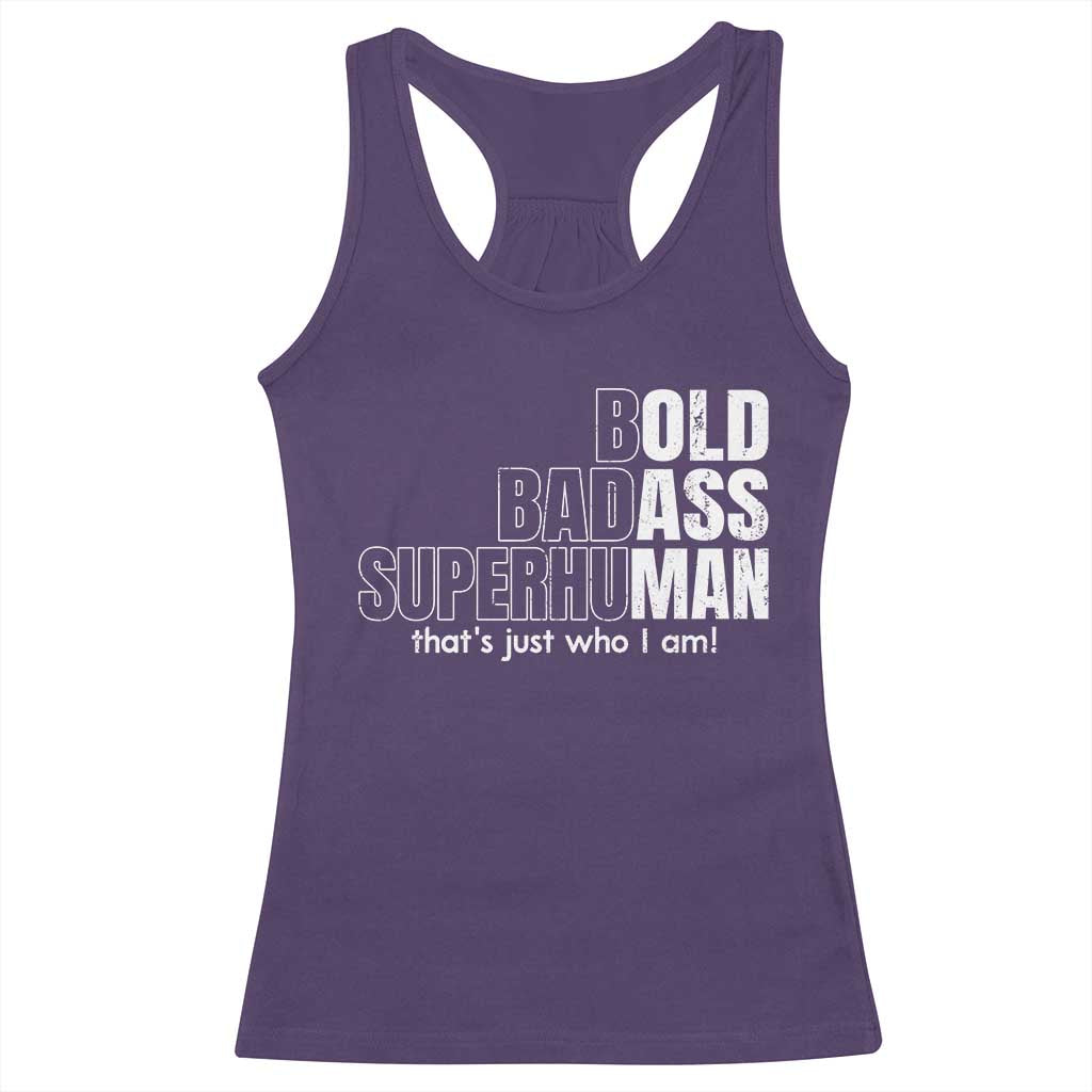 Funny Bald Dad Racerback Tank Top Old Man Saying Gag Gift Fathers Day TS10 Purple Print Your Wear