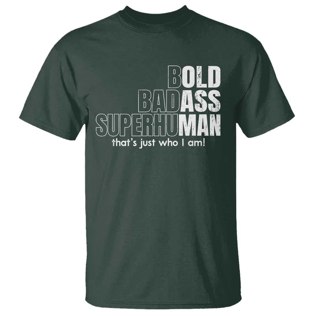 Funny Bald Dad T Shirt Old Man Saying Gag Gift Fathers Day TS10 Dark Forest Green Print Your Wear