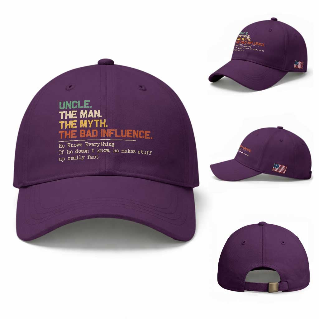 Funny Uncle Baseball Cap Best Funny Uncle Fathers Day TS10 Baseball Cap Universal Fit Purple Print Your Wear