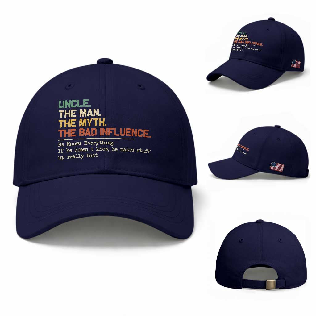 Funny Uncle Baseball Cap Best Funny Uncle Fathers Day TS10 Baseball Cap Universal Fit Dark Blue Print Your Wear