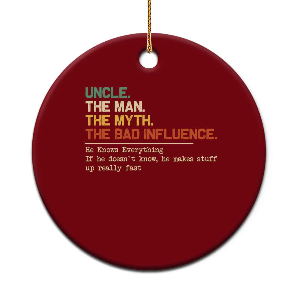 Funny Uncle Ceramic Ornament Best Funny Uncle Fathers Day TS10 1pc Red Print Your Wear