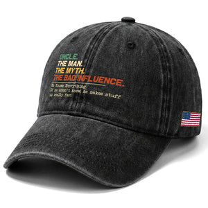 Funny Uncle Washed Cotton Baseball Cap Best Funny Uncle Fathers Day TS10 Print Your Wear