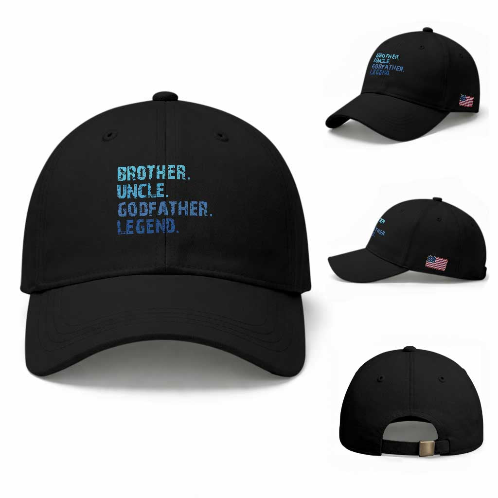 Brother Uncle Godfather Legend Baseball Cap Best Funny Uncle Fathers Day TS10 Baseball Cap Universal Fit Black Print Your Wear