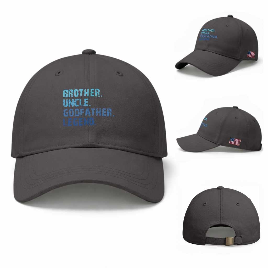 Brother Uncle Godfather Legend Baseball Cap Best Funny Uncle Fathers Day TS10 Baseball Cap Universal Fit Dark Gray Print Your Wear