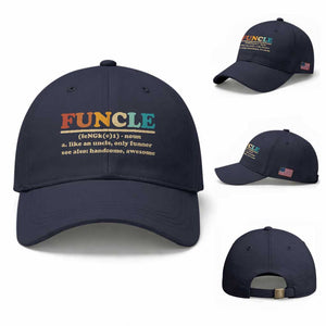 Funcle Funny Uncle Baseball Cap Like An Uncle Only Funner Fathers Day TS10 Baseball Cap Universal Fit Navy Print Your Wear