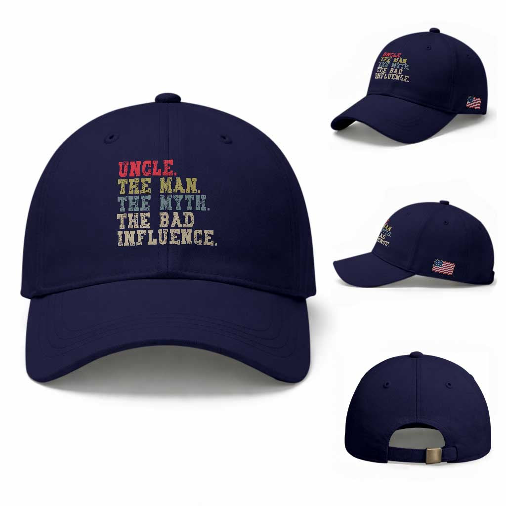 Retro Uncle Baseball Cap Best Funny Uncle Fathers Day TS10 Baseball Cap Universal Fit Dark Blue Print Your Wear