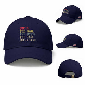 Retro Uncle Baseball Cap Best Funny Uncle Fathers Day TS10 Baseball Cap Universal Fit Dark Blue Print Your Wear