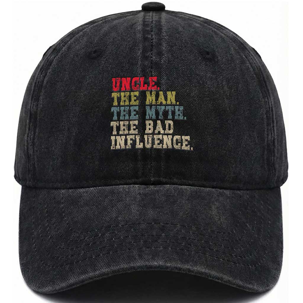 Retro Uncle Washed Cotton Baseball Cap Best Funny Uncle Fathers Day TS10 Print Your Wear