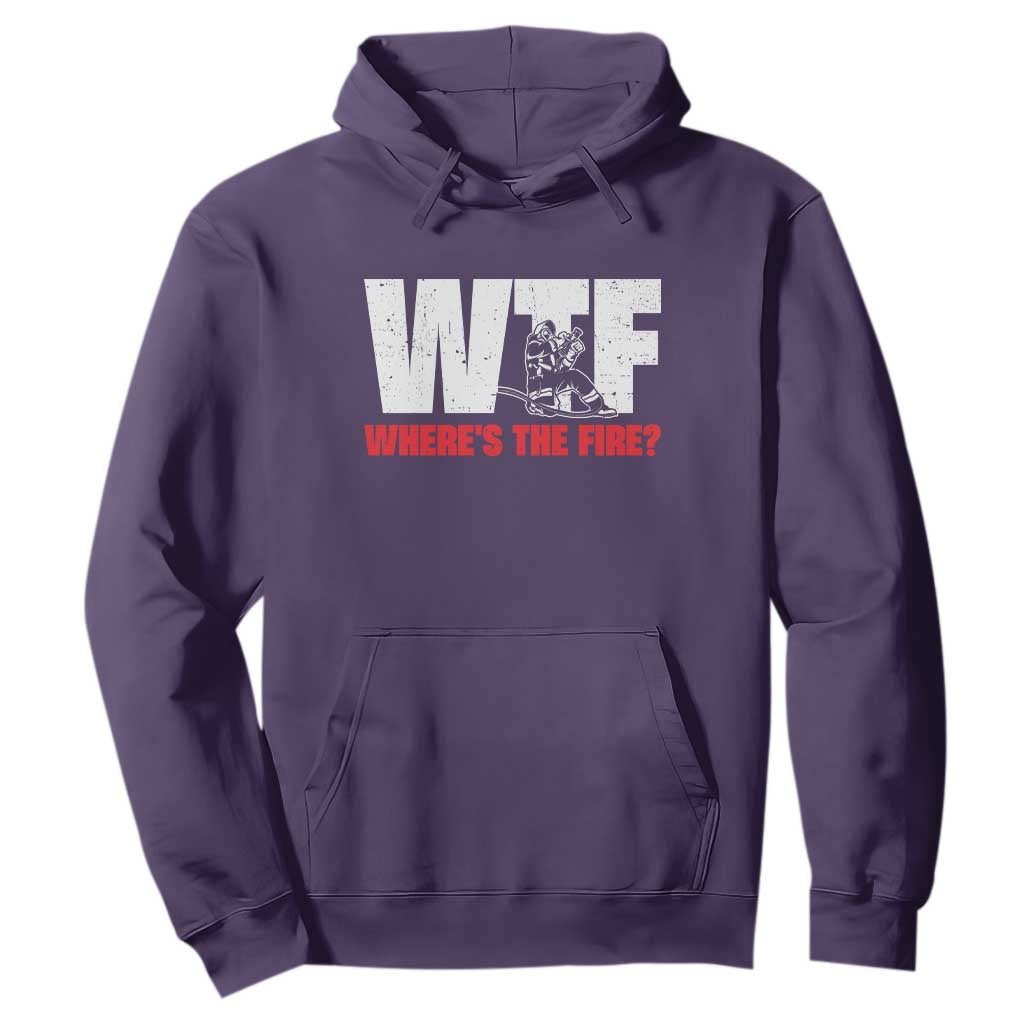 WTF Wheres The Fire Hoodie Funny Fireman Firefighter TS10 Purple Print Your Wear