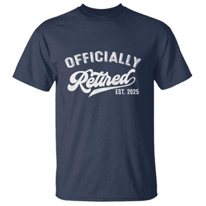 Officially Retired 2025 T Shirt - Vintage Retirement Humor Gift Tee TS10 Navy Print Your Wear
