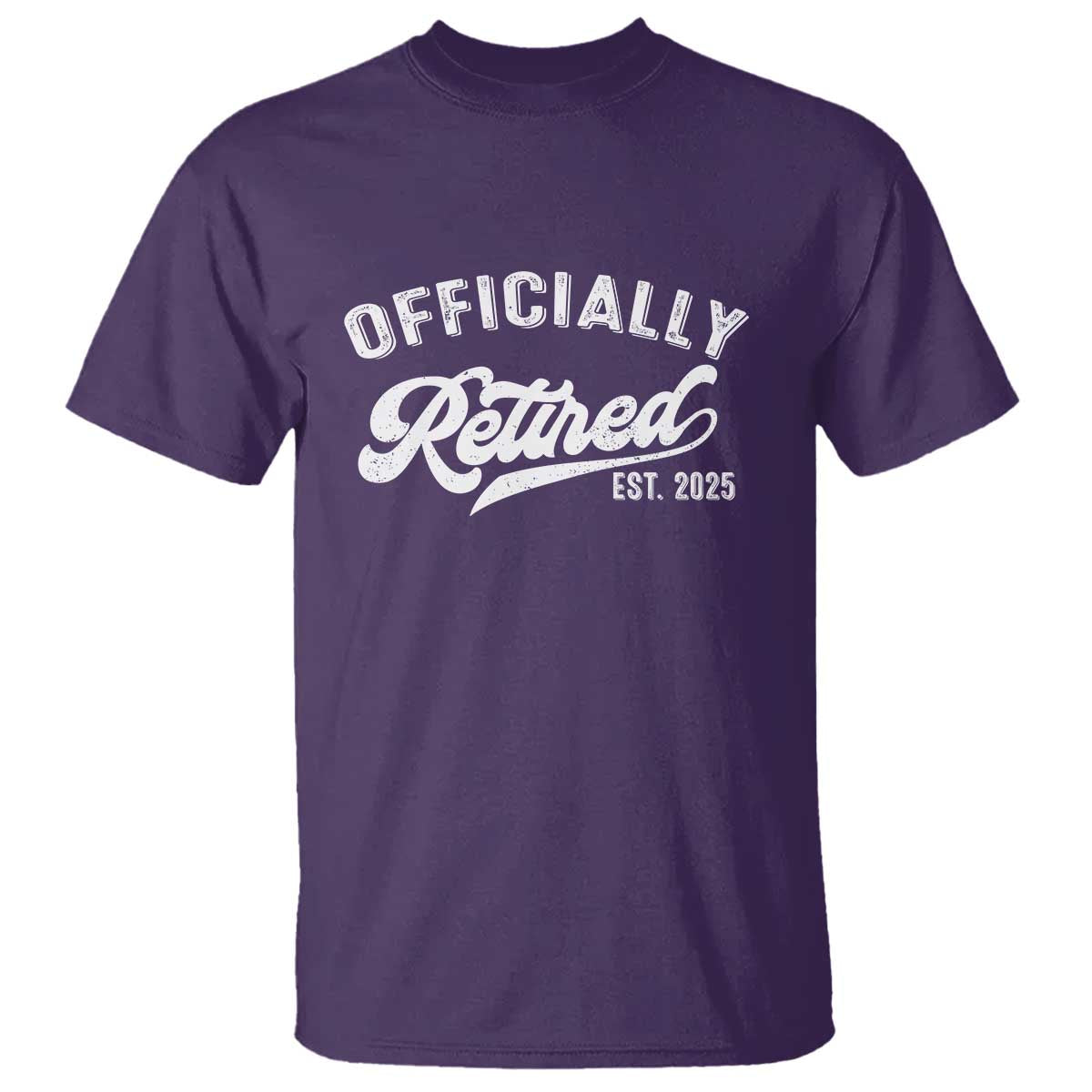 Officially Retired 2025 T Shirt - Vintage Retirement Humor Gift Tee TS10 Purple Print Your Wear