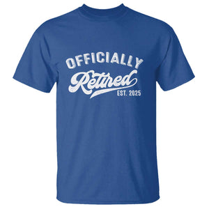 Officially Retired 2025 T Shirt - Vintage Retirement Humor Gift Tee TS10 Royal Blue Print Your Wear