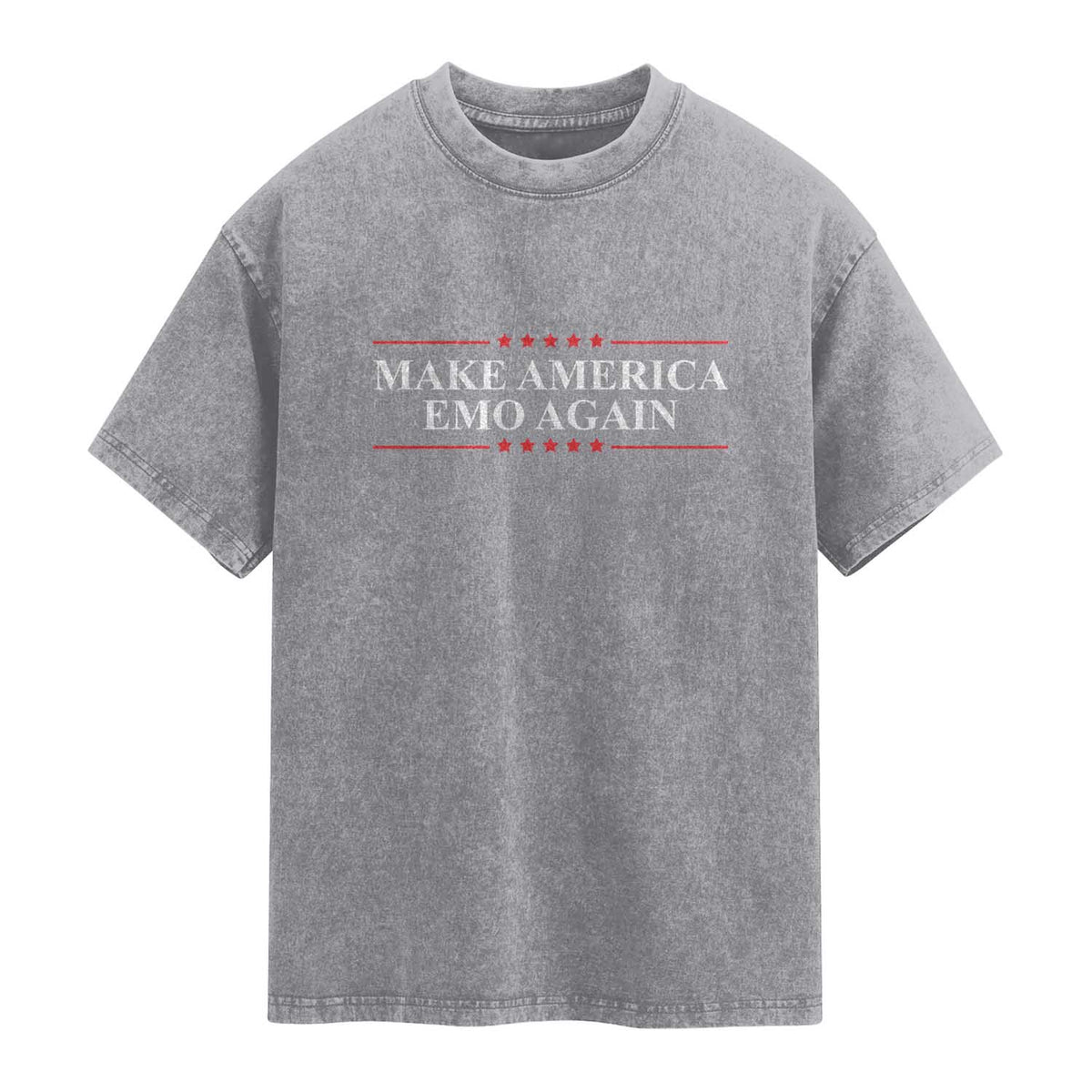 Make America Emo Again Washed Cotton T-Shirt Funny Goth Gothic US TS10 Slate Gray Print Your Wear