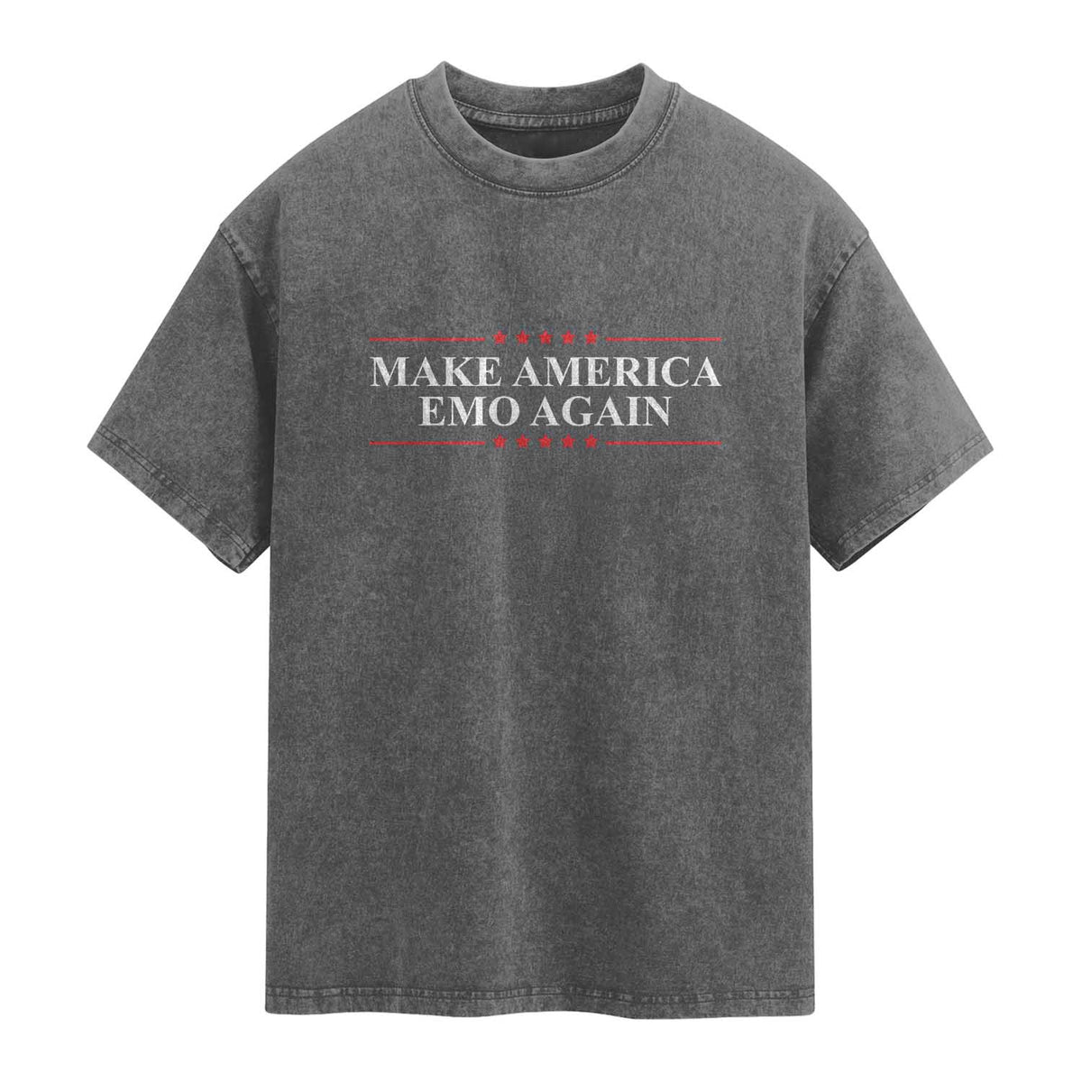 Make America Emo Again Washed Cotton T-Shirt Funny Goth Gothic US TS10 Charcoal Print Your Wear