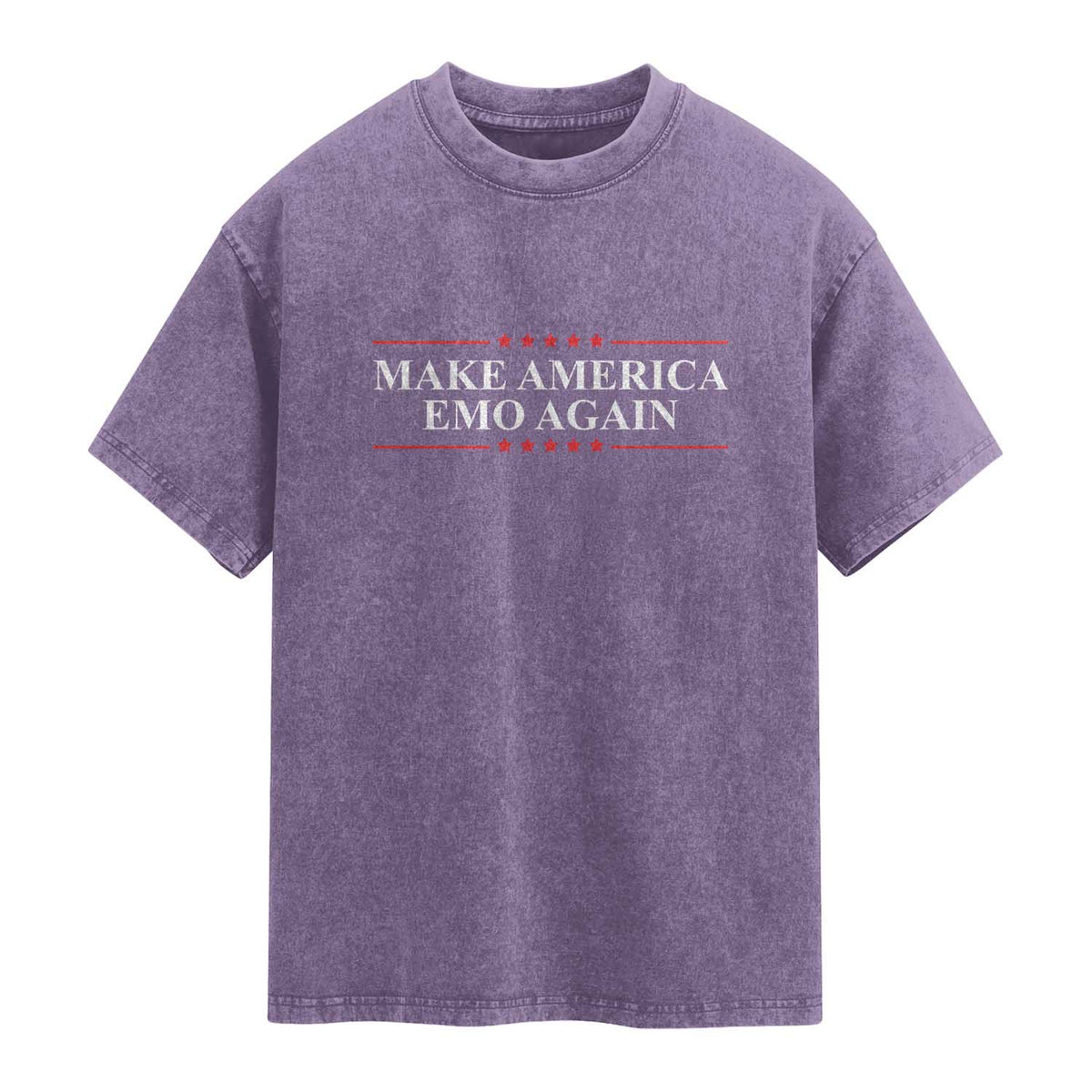 Make America Emo Again Washed Cotton T-Shirt Funny Goth Gothic US TS10 Purple Print Your Wear