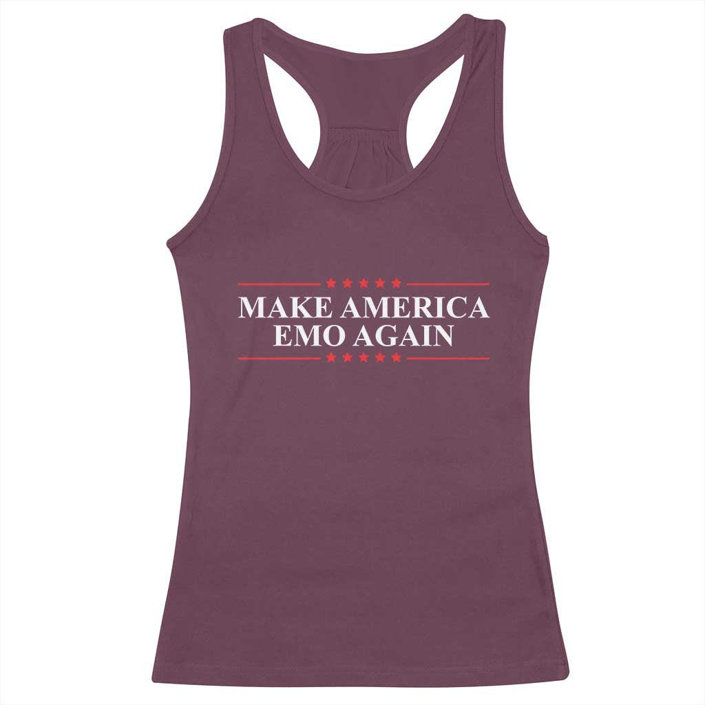 Make America Emo Again Racerback Tank Top Funny Goth Gothic US TS10 Maroon Print Your Wear
