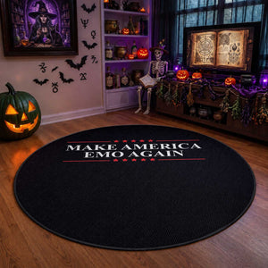 Make America Emo Again Round Rug Funny Goth Gothic US