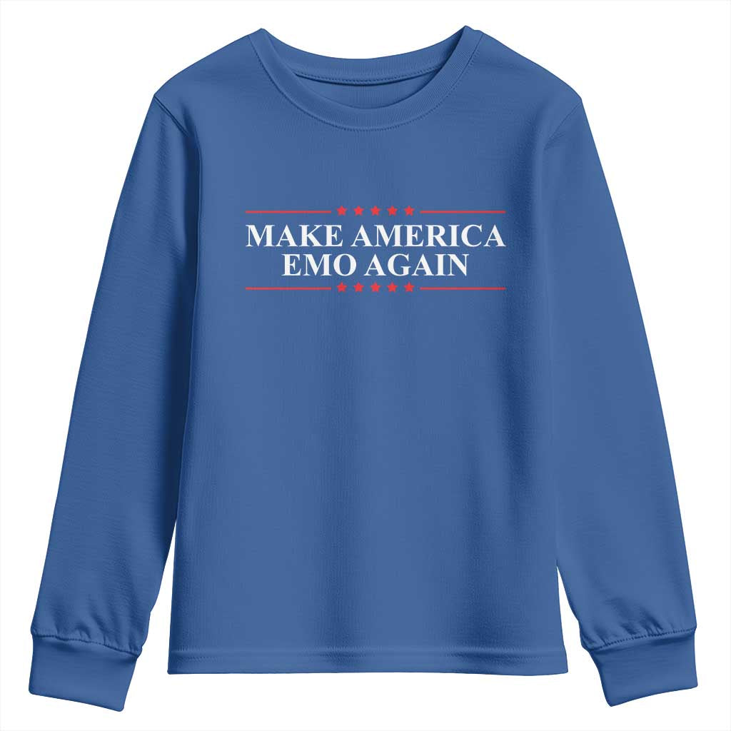 Make America Emo Again Youth Sweatshirt Funny Goth Gothic US TS10 Royal Blue Print Your Wear