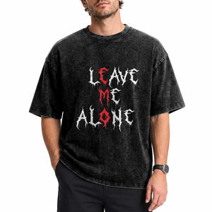 Leave me Alone Emo Washed Cotton T-Shirt Aesthetic Goth Scene Alternative Music TS10 Print Your Wear