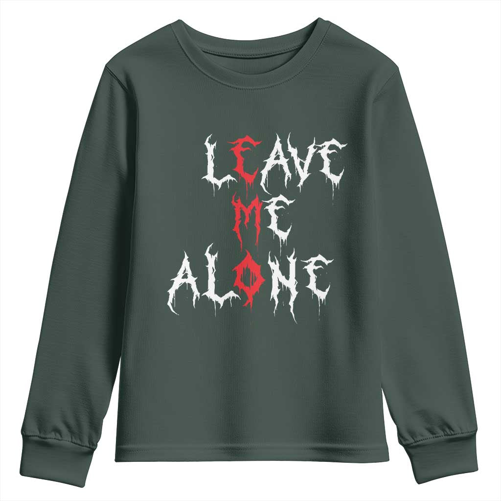 Leave me Alone Emo Youth Sweatshirt Aesthetic Goth Scene Alternative Music TS10 Dark Forest Green Print Your Wear