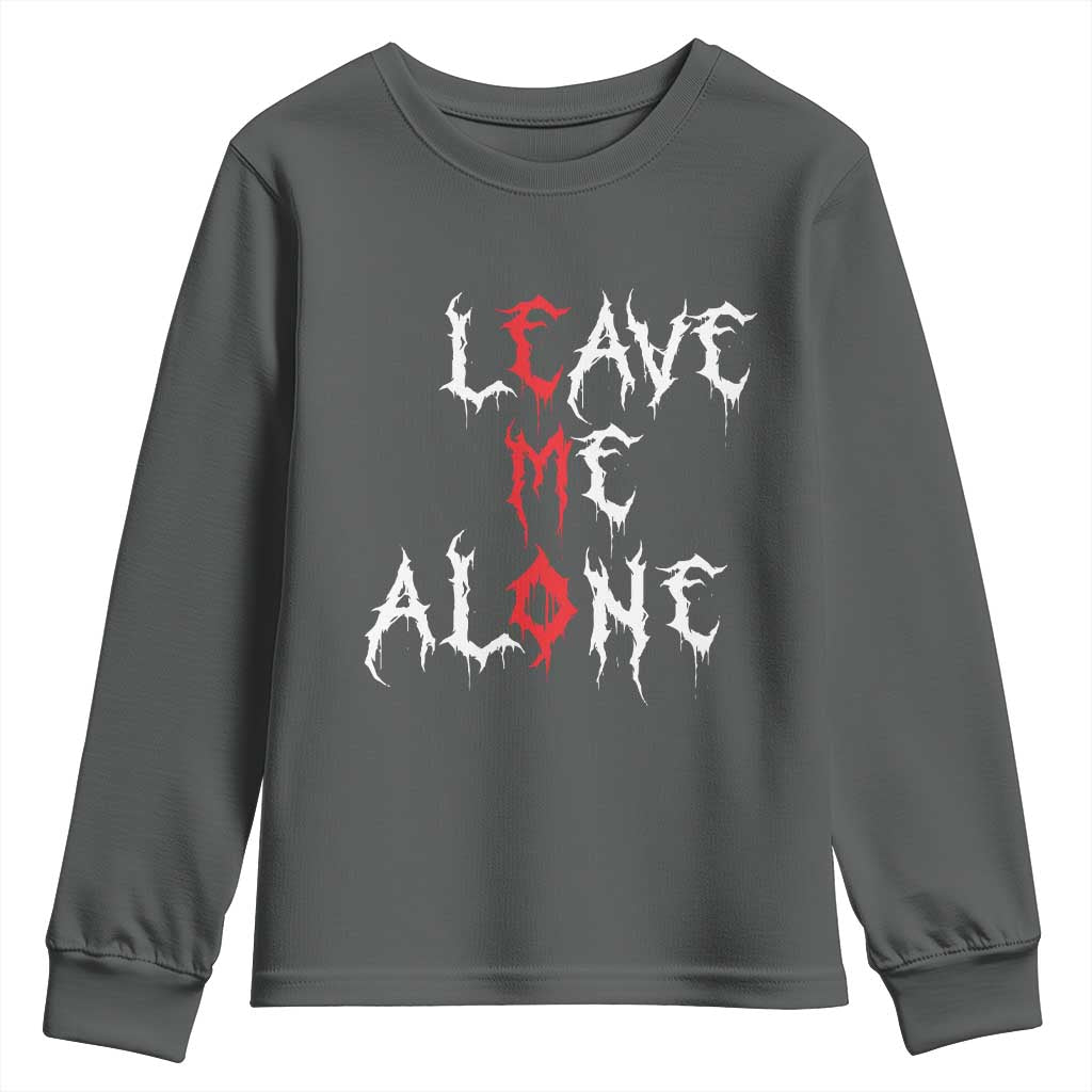 Leave me Alone Emo Youth Sweatshirt Aesthetic Goth Scene Alternative Music TS10 Dark Heather Print Your Wear