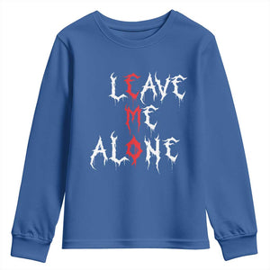 Leave me Alone Emo Youth Sweatshirt Aesthetic Goth Scene Alternative Music TS10 Royal Blue Print Your Wear