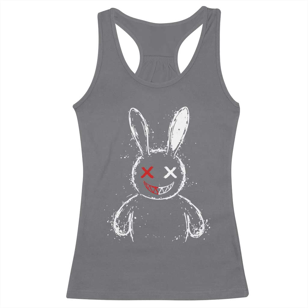 Creepy Cute Bunny Racerback Tank Top Rabbit Alt Goth Grunge Horror Aesthetic TS10 Charcoal Print Your Wear