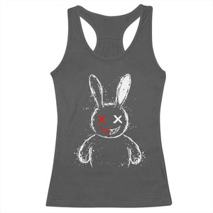 Creepy Cute Bunny Racerback Tank Top Rabbit Alt Goth Grunge Horror Aesthetic TS10 Dark Heather Print Your Wear