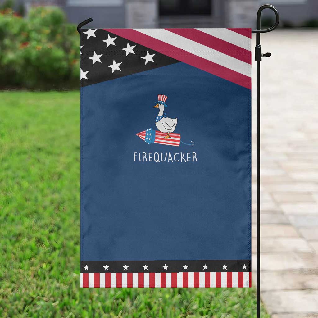 Funny July 4th Goose Garden Flag Patriotic Goose Firework Firequacker Independence Day TS10 Classic Blue Black Print Your Wear