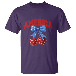 America Cherry Coquette Bow T Shirt 4th of July Patriotic TS10 Purple Print Your Wear